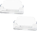 HSYMQ Acrylic Business Card Holder for Desk, Clear Plastic Business Cards Display Holders Stand, Fits 30-50 Business Cards