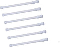 Cupboard Bars Tension Rods, 6 Pack Spring Tensions Rods 9.8 to 15.7 Inches Steel Adjustable Tension Curtain Rod Shower Rod Closet Rod Window Rods (White)