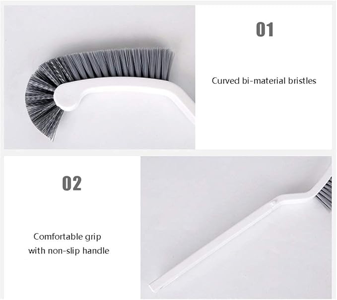 Toilet Brush Plastic Toilet Brush Holder Arc Shape Long Handle Soft Hair Toilet Cleaning Set Home Bathroom Toilet Brush and Holder Toilet Tools (Color : Grey) (Gray)