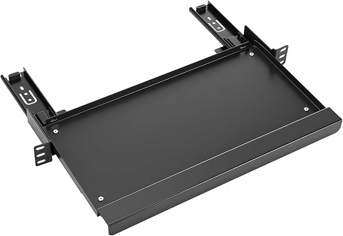 AceOrbit 1U Keyboard Tray 8" Deep, Universal 19" Rack Mount Sliding Shelf Tray 8" Deep for Network Equipment Server Rack or Cabinet