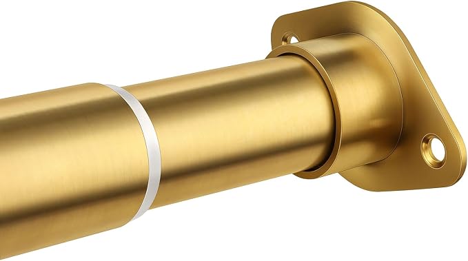 Closet Rod for Hanging Clothes, 54 to 64 Inches Adjustable Heavy Duty Closet Rod, Gold