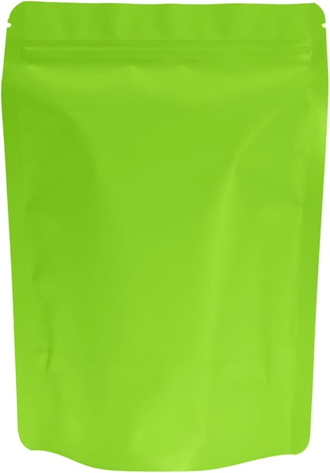100PCS Smell Proof Resealable Pouch Bags,ULIFESTAR Aluminum Foil Flat Food Storage Bag,Sealable Pcsaging Zipper Pouches with Tear Notches for Pcsaging Lipgloss,Jewelry,etc(14*20cm/5.51*7.87",Green)