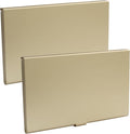2 Pack Slim Business Card Case, Professional Pocket Metal Case with Buckle Closure, Card Holders for Men and Women, Champagne Gold