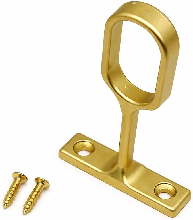 6-Case ProPack Kit Matte Brass 96" Long Oval Wardrobe Closet Rods with 12 End Cap Flanges and 6 Center Supports with Installation screws