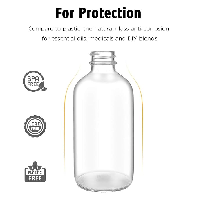Tecohouse Glass Spray Bottles 4 OZ, Empty Small Spray Bottles 2 Pack for Essential Oils, Cleaning Solutions, Plants, Hair Mister, withDurable Nozzle, Labels, Funnel, Pipettes Clear