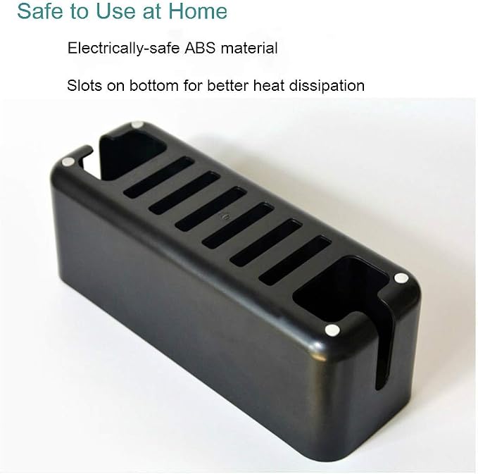 Cable Management Box| Power Stripe Organizer|Cord Organizer Box| Hide and Conceal Power Strips and Electrical Cords from TVs, Computers, and Desks| Keep Pets Safe