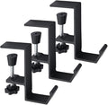 3 Pack Desk Bag Hook, Metal Hook Clamp (Black-A) | Under Desk Mount Bag Hook Clamp, Desk Hook for Headphones, Backpack Hooks Clamp