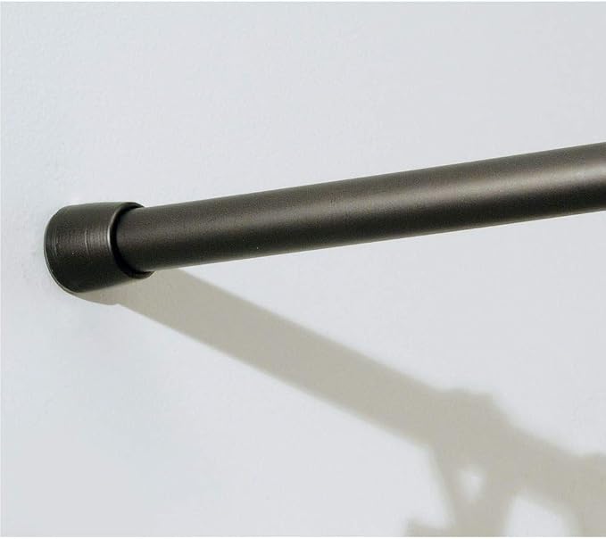 iDesign Cameo Metal Tension Rod, Adjustable Customizable Curtain Rod for Bathtub, Shower Stall, Closet, Doorway, 43-75 Inches,Dark Bronze | For Bathtub, Shower Stall, Closet