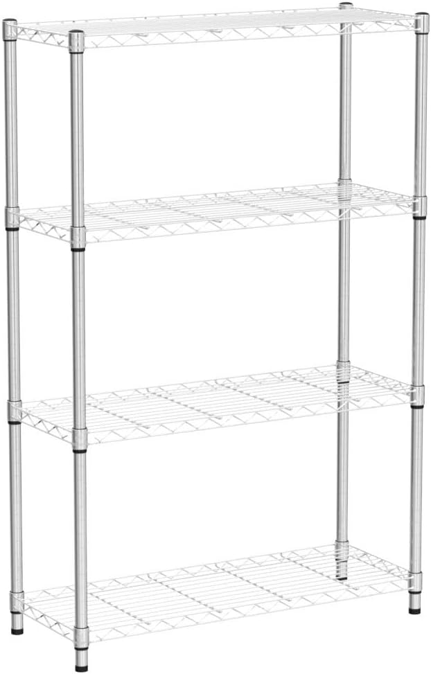 HCY 4-Tier, Shelf Heavy Duty, Shelving Unit NSF Height Adjustable Metal Storage Rack for Laundry Bathroom Kitchen Garage Pantry Organization 1000 LBS Capacity -14''x36''x54'' (Chrome)