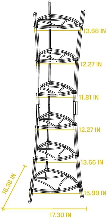 Lodge Cookware Storage Tower - 6-Tier - Multi-Tier Storage Rack for Cookware & Accessories - Space-Saving Organizer for Cast Iron, Lids & Kitchen Essentials - Matte Black