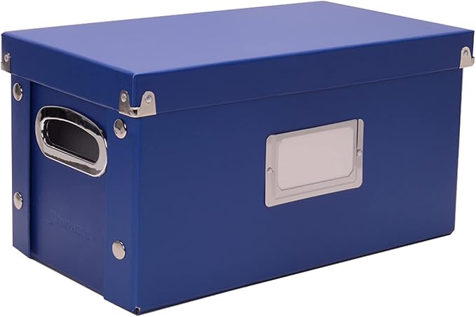 Snap-N-Store Vinyl 45 Record Box, for 45 RPM Vinyl Storage, 8.25 x 7.5 x 14.5 Inches, Classic Blue, SNS02418