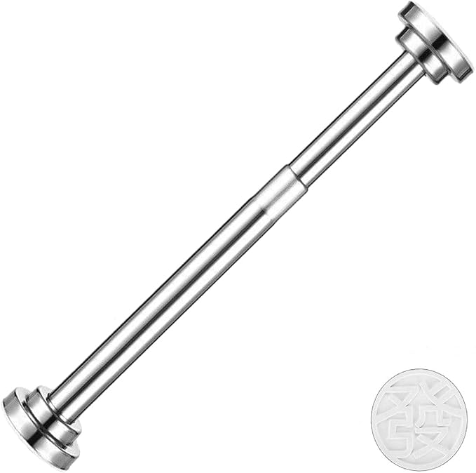 Stainless Steel Spring Tension Curtain Rod 11.8" to 19.7" Adjustable, Small Short Expandable Spring Loaded Curtain Tension Rod For Wardrobes Window Closet Bathroom Cupboard Cabinet(No Drill,No Screws)
