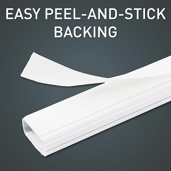 Legrand Wiremold C310 Cordmate III 10 Foot 11 Piece Cord Cover Kit, Organizer for Wall, Holds Up to 5 Cords or Cables, 45"L x 1.5"W, White (1 Pack) | Cord Hider, On Wall, Self Adhesive, Hide up to 5 Cords, Cut to Size, Customizable, Cable Concealer, Pa...
