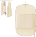 Closet Garment Press Board Organizer, Clothes Dust Cover Organizers, Space Saving Hanging Closet Compression Board, Storage Compression Bag for Down Jacket, Sweaters, Seasonal Clothes (1Pcs, Beige)