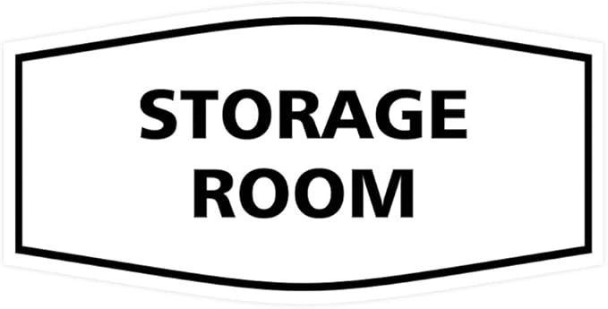 Signs ByLITA Fancy Storage Room Sign (White) - Large 2 Pack