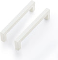 Ravinte White Square Cabinet Handles Drawer Pulls,5 Inch,1 Pack | Screws Included, Stainless Steel, Square Bar Grip, Easy Install, Kitchen Cabinet Hardware, For Cupboards, Drawers, Dressers