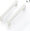 Ravinte White Square Cabinet Handles Drawer Pulls,5 Inch,35 Pack | Screws Included, Stainless Steel, Square Bar Grip, Easy Install, Kitchen Cabinet Hardware, For Cupboards, Drawers, Dressers