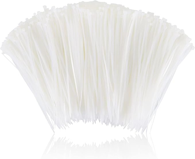 Clear Zip Ties Heavy Duty 12 inch, 1000 Pack, 50LB, White Zipties | 1000 Pack | Premium Nylon | UV Resistant | Weatherproof | Heavy Duty