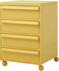 ELEFOCUS 5 Stackable Plastic Storage Bins, rotatable Storage cabinets and Drawers, Bedside Storage Units(Size:42x42x50cm(17x17x20inch),Color:Yellow1)