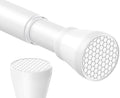 White Shower Curtain Rod - Adjustable 45-77 inch Tension Curtain Rod, Spring loaded Curtain Rod for Bathroom Window