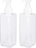 UUJOLY Foaming Soap Dispenser 1L (33.8oz) Refillable Plastic Pump Bottle for Liquid Soap, Shampoo, Body Wash (2 Pcs) (Clear) | Hand Dispenser for Liquid Soap, Shampoo & Body Wash – Saves Soap with Rich Foam, Reusable, Easy to Refill, BPA-Free