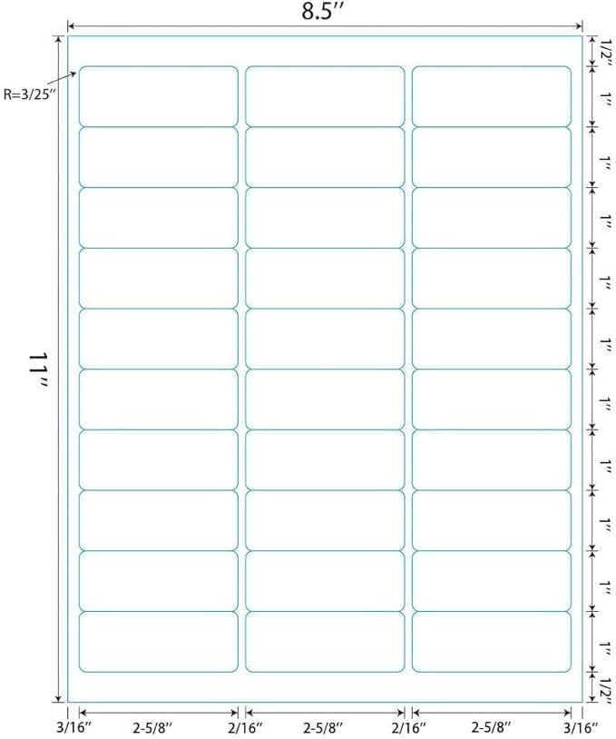Address Labels 1" X 2-5/8" 30 Up Mailing Label for Laser/Inkjet Printer, Blank White, Permanent Adhesive, Printable Label Sticker Paper (30 Sheets - 900)