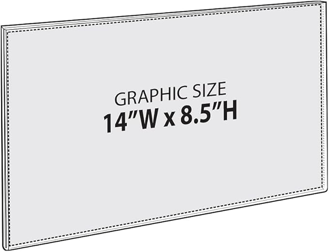 Azar Displays 122012 Self Adhesive Tape Clear Acrylic Wall Sign Holder Frame 11.5" W x 2.5" H - Landscape, 10-Pack