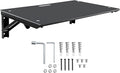 Folding Metal Floating Shelf, 16.9" x 11" Wall Mount Storage Rack with Lip, Heavy Duty Steel Fold Down Shelf for Garage, Kitchen, Bedroom, Office (Black)