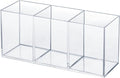 elysolpluv Clear Acrylic Silverware & Pen Organizer Caddy, Transparent Plastic Silverware Holder, Perfect for Office, Bedroom, and Bathroom Storage