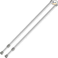 2 Pack Tension Curtain Rod 15.7-28 Inch, Small Short Adjustable Extendable Spring Loaded Rods for Windows Cabinet Blinds Closet Bedroom Kitchen Bathroom Door No Drilling, Silver