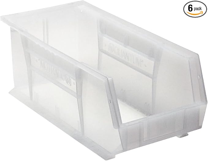 Quantum Storage QUS248 Ultra Stack and Hang Bins - 18" x 8-1/4" x 7" - 6 Pack
