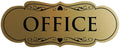 All Quality Designer Office Sign | Easy Installation - Brushed Gold - Small (1 Pack)