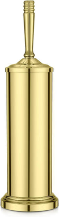 Stainless Steel Toilet Brush and Holder,Gold Toilet Bowl Brush with Long Handle for Bathroom,Toilet Brushes-Space Saving,Covered Brush, Durable, Deep Cleaning,Splash Resistant