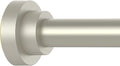 Thestoa Brushed Nickel Shower Curtain Rod Adjustable 43-66 inch, 1"Diameter Spring Tension Curtain Rod No Drill, Anti-Rust Non-Slip Shower Rod for Bathroom Tension Rod