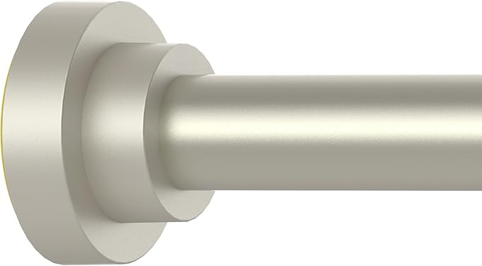 Thestoa Brushed Nickel Shower Curtain Rod Adjustable 43-92 inch, 1"Diameter Spring Tension Curtain Rod No Drill, Anti-Rust Non-Slip Shower Rod for Bathroom Tension Rod