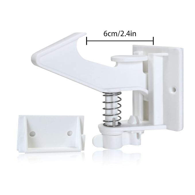 Vmaisi 10 Pack Cabinet Locks Baby Proofing Latches - 3.5 Inches Longer | Child Safety Locks with Strong Adhesive Easy Install No-Drill