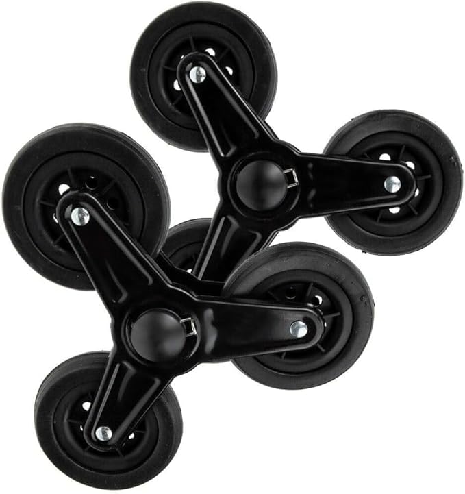 6 Wheel Shopping Trolley Folding Black Tri Wheel Stair Climbing or Curb with seat 96 x 43 x 27cm Canvas Waterproof Bag