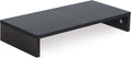 TEAMIX 20 Inch Monitor Stand Riser, Black Desktop Stand for PC/TV/Laptop/Printer, Wood Monitor Riser with Storage, Computer Stand Keyboard Organizer