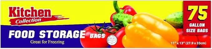 PARTY BARGAINS 1 Gallon Food Storage Bags with Twist-Ties, 11" x 13" (75 Count) – Heavy Duty Plastic Food Saver Bags for Kitchen, Meal Prep, Freezer & Pantry Organization | Leak resistant, Keeps food fresh, Clear visibility, Freezer friendly, Easy twis...