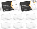 Uniclife 8 Pack Acrylic Business Card Holder for Desk, 50 Card Capacity | 3.5" x 1.9" x 2" Clear Horizontal Business Card Display Stand, Desktop Business Card Organizer for Office, Index Card Holder