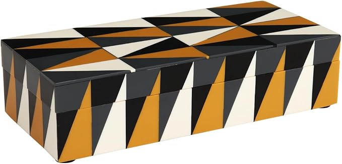 Handicrafts Home Decorative Storage Box with Lid, Box for Remote Controls, Coffee Table Storage Organizer, Keepsake Decorative Box for Living Room, Shelf & Hallway Decor, Puzzle Guild 10 x 4.5 x 2.5