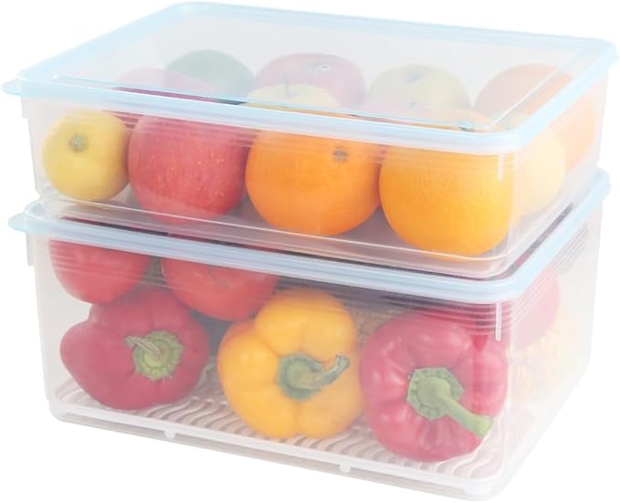 Fridge Storage Containers Kitchen Transparent Food Preservation Box Can Be Heated And Frozen Sealed Box With Lid Refrigerator Storage Box for Refrigerator Fruit Vegetable ( Color : Clear , Size : 8L )