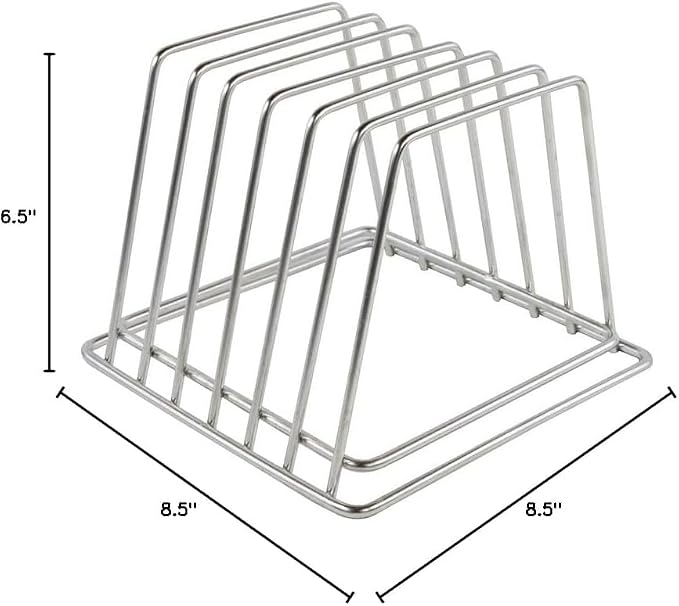 Thirteen Chefs Stainless Steel Cutting Board Rack - Holds 6 Boards up to 3/4" Wide - NSF Approved for Commercial Kitchens