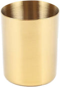 MEI YI TIAN Gold Pen Holder Glossy Stainless Steel Pencil Cup for Home Office Desk Organizers Multi Use Makeup Brush Holder Flower Vase Mini Pot Decor