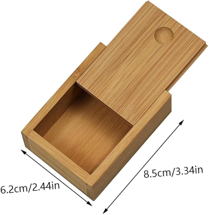 Bamboo Pull-out Lid Storage Box Chic Jewelry Case Retro Decorative Organizer for Home and Office Practical Desktop Decor