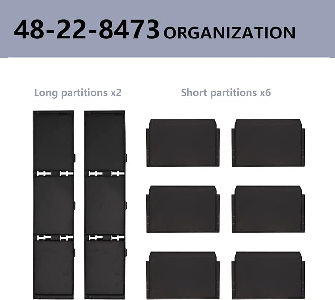 48-22-8473 Packout Dividers For Milwau-kee | Packout 3 Drawer Dividers Tool Box (Black)