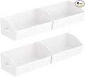 Homsorout Storage Bins for Shelves - Large Trapezoid Closet Shelf Organizer, Fabric Organization Bins with Handles, Storage Baskets for Clothes, Towel, Purse, 4 Pack, White