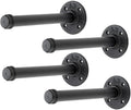 8 Inch Black Industrial Pipe Floating Clothing Rack Wall Mounted, Heavy Duty Garment Rack for Hanging Clothes, Multi-purpose Hanging Rod for Closet Storage, 4 Pack