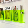 ROYALITA 2-Pack Acrylic Magazine Holder Brochure Holder, Green 36 Inch | Record Magazine Rack, Fashion Floating Bookshelf, Literature Storage Rack for Waiting Room, Living Room, Office