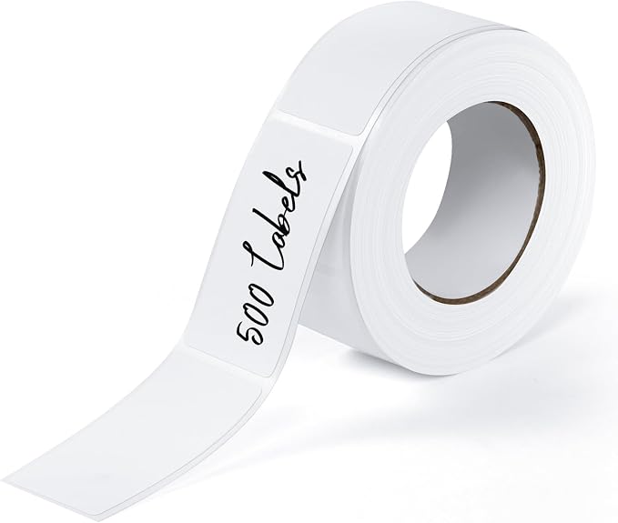BLISKO 500 Pcs Removable Labels Easy Peel Off, 1x2 Inch Blank Food Label Stickers, Waterproof, Oil Resistant, No Residue, Freezer Tape for Labeling, Freezer Labels for Home, Restaurants & Catering